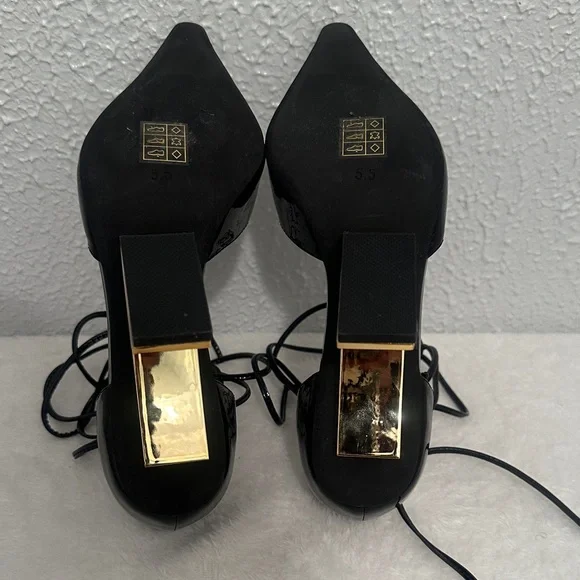 Jeffrey Campbell Demi d'Orsay pump in Black Patent finish with gold- tone Heels - Picture 10 of 15